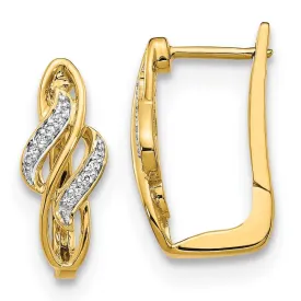 14k Diamond Hinged Hoop Earring