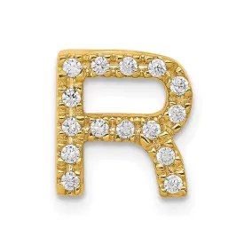 14k Diamond Initial R Charm