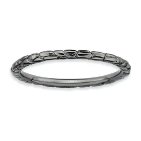 1.5mm Stackable Black Plated Silver Band