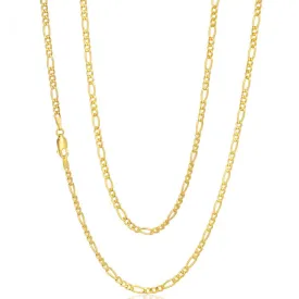 9ct Gold Filled Figaro 55cm Chain 80 Gauge