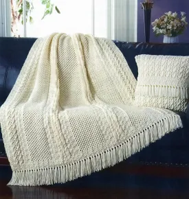 Aran Textures And Cables Afghan And Pillow Pattern