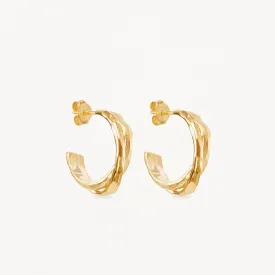 By Charlotte Shield Hoop Earrings, Gold