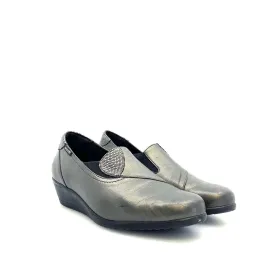 Comfortable Mephisto Gray 'Giacinta' Leather Wedge Pumps Size 9.5