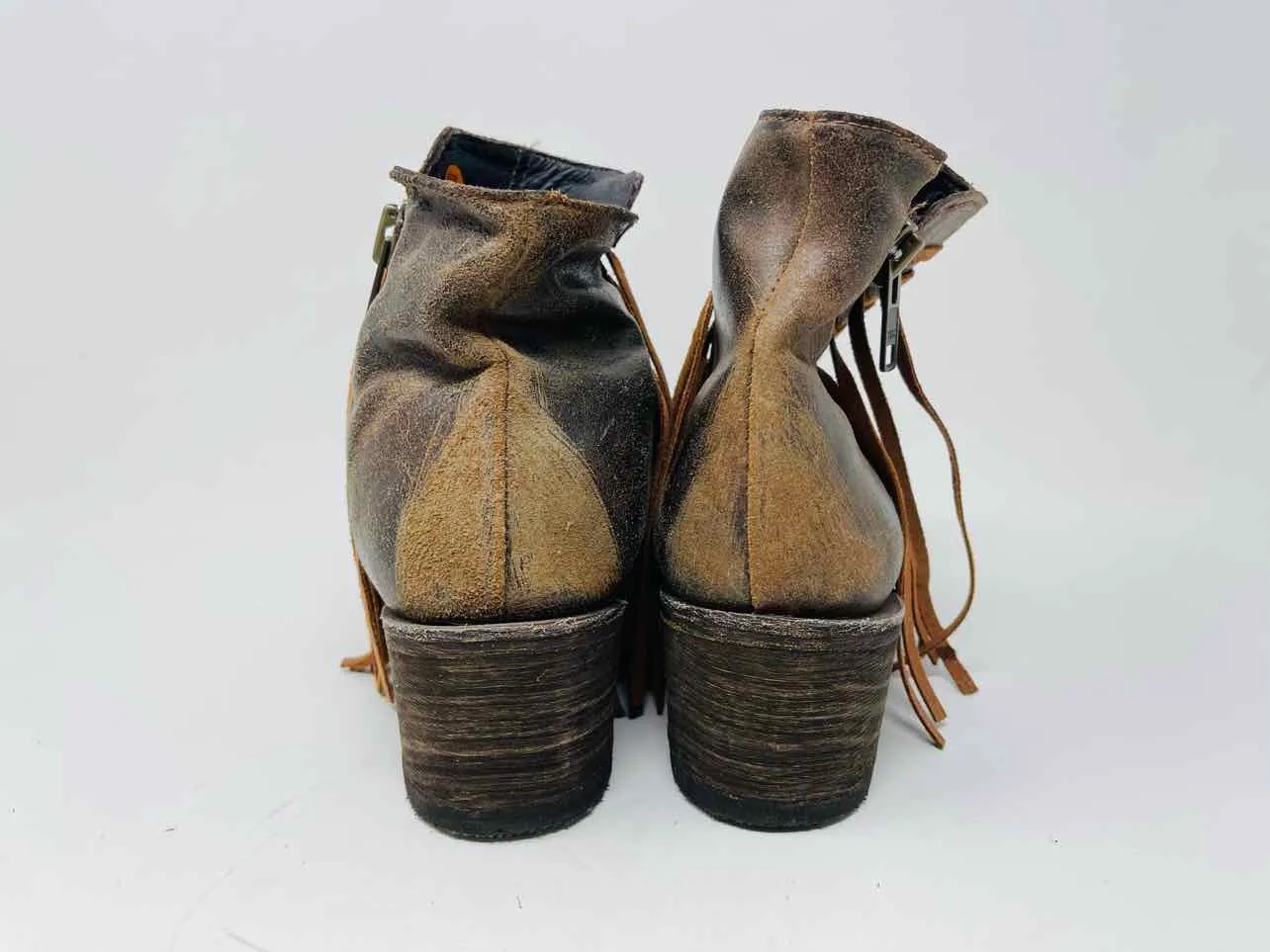 Corral Size 8.5 Brown Fringe Distressed Shoes Ankle Boots