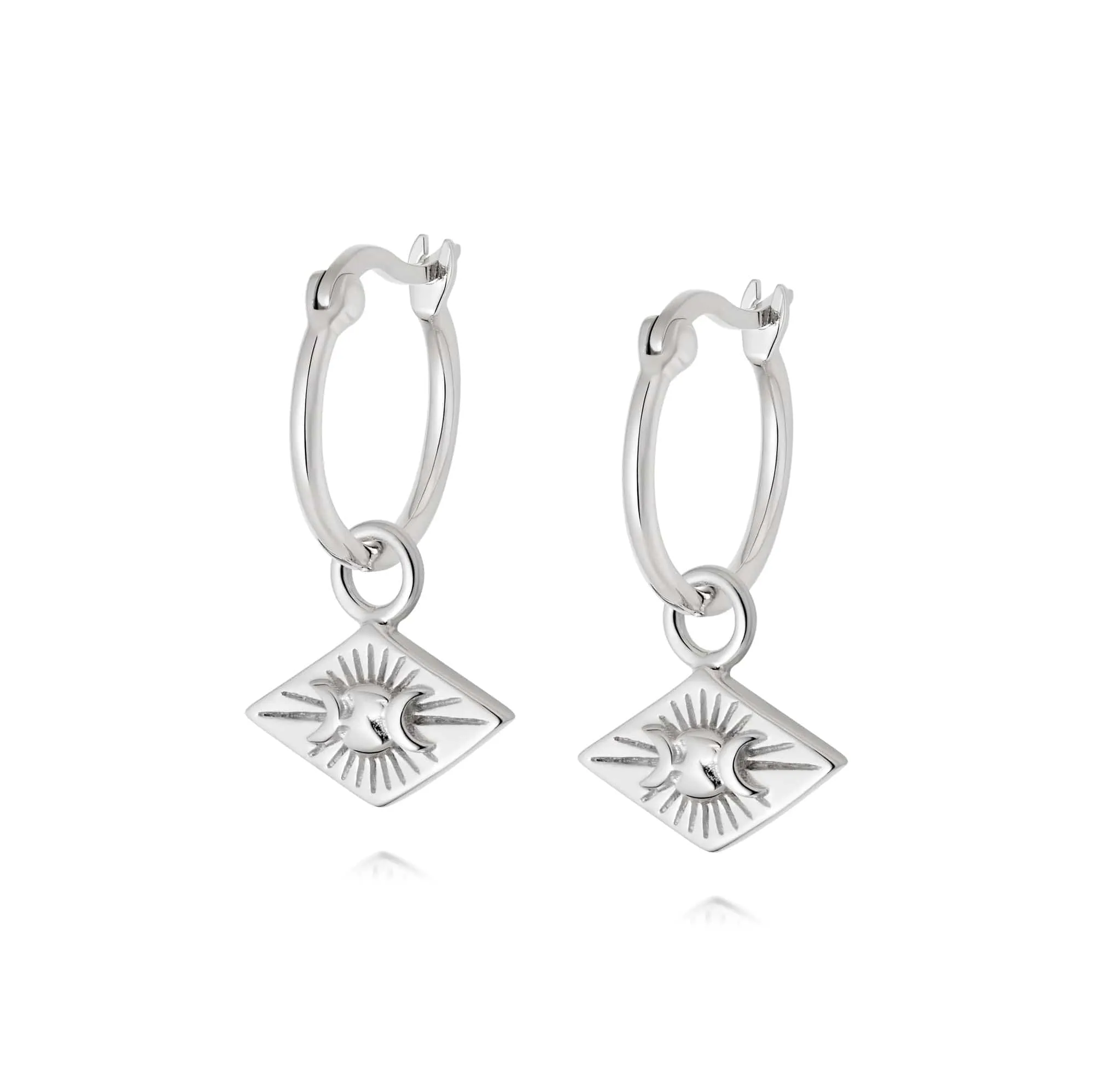 Estée Lalonde Goddess Charm Hoop Earrings Sterling Silver