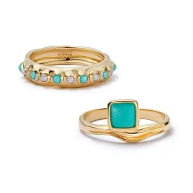 Forever Summer Ring Stack 18ct Gold Plate