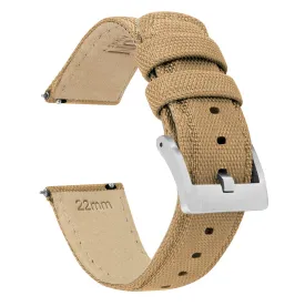 Fossil Q Sailcloth Quick Release Khaki Tan Watch Band