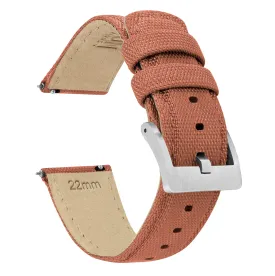 Fossil Sport Sailcloth Quick Release Copper Orange Watch Band