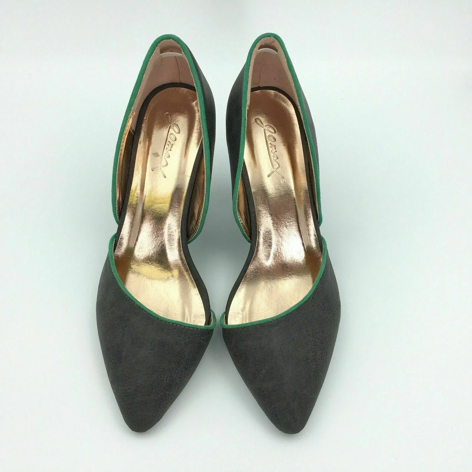 GoMax Womens Carabelle Size 9 Gray Green Pump Pointed Toe Heels Shoes