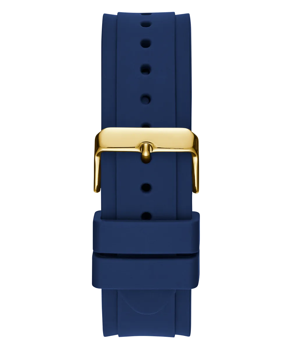 GUESS Mens Blue Gold Tone Multi-function Watch