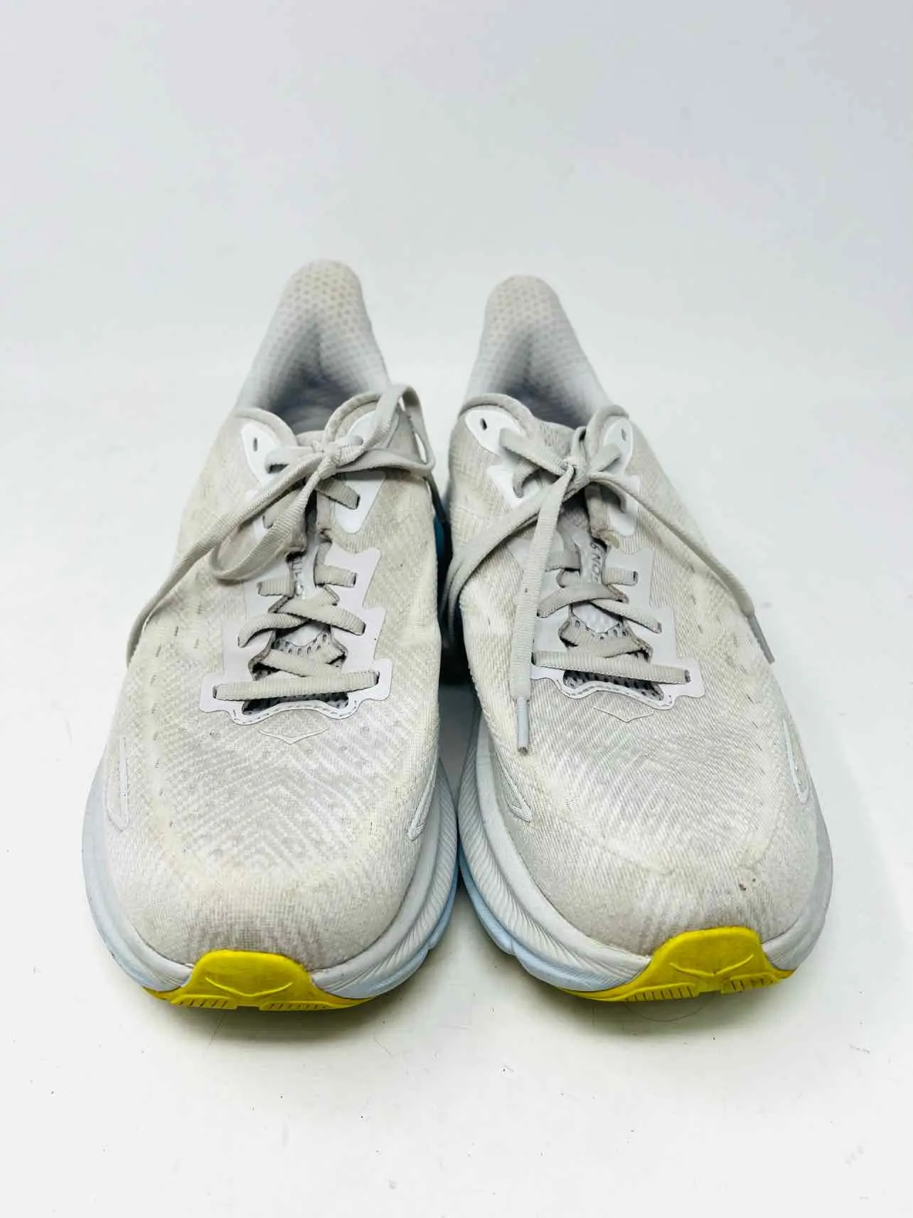 Hoka Size 9.5 Lt Gray/Blue Lace-Up AS IS Shoes Sneakers