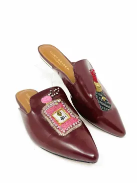 Kurt Geiger Size 8 Wine/Multi Embroidered Rhinestones Shoes Mules