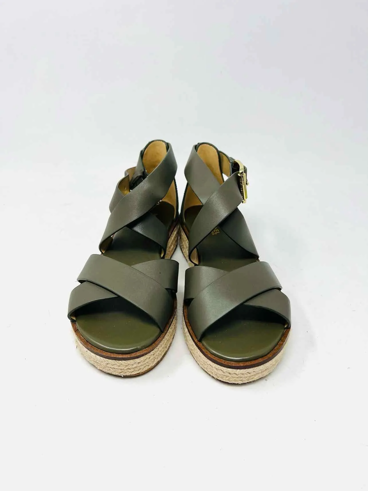 Michael Michael Kors Size 6 Olive Crisscross Espadrille Shoes Sandals