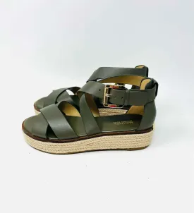 Michael Michael Kors Size 6 Olive Crisscross Espadrille Shoes Sandals