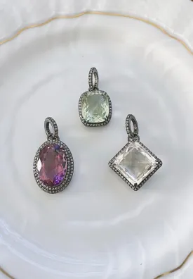 Pave Diamond and Gemstone Pendant |  Colors