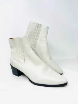 Rag & Bone Size 9.5 Ivory Solid Leather AS IS Designer Ankle Boots