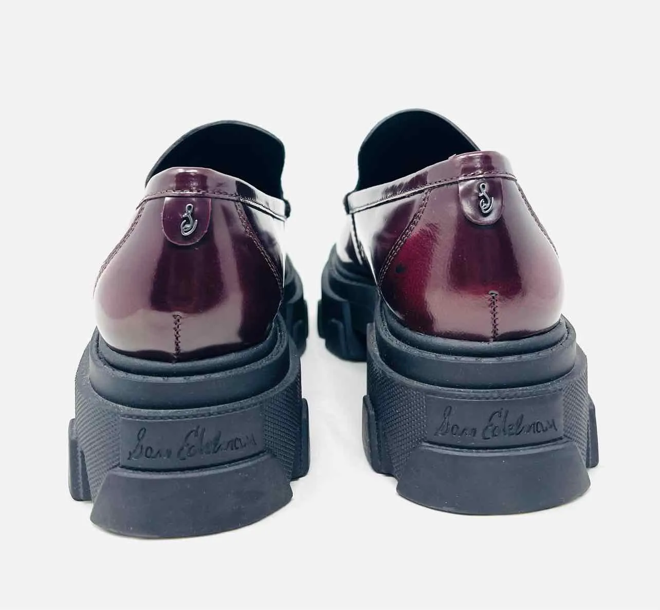 Sam Edelman Size 6.5 Burgundy Tassels Leather Shoes Loafers