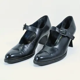 SOLD VTG Robert Clergerie Black Mary Jane Heels, for Barneys Deadstock/Unworn, Dark Academia Shoes