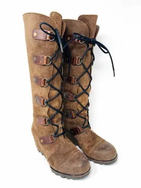 Sorel Size 7 Brown Lace-Up Suede AS IS Shoes Boots