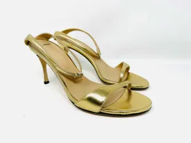 St. John Gold Buckle(s) Designer Sandals Heels