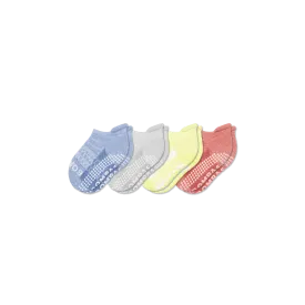 Toddler Two Tone Gripper Ankle Sock 4-Pack