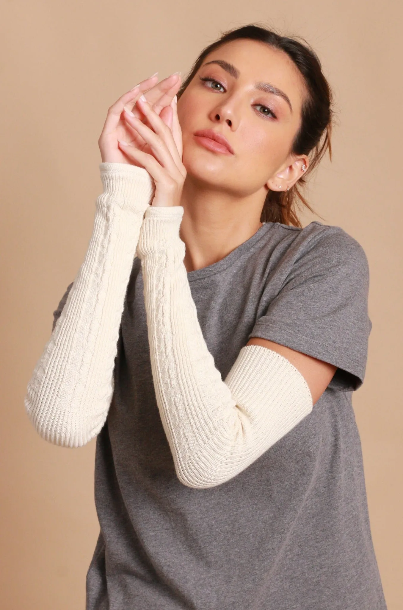 Women's 100% Organic Cotton  Knitted Arm Sleeve